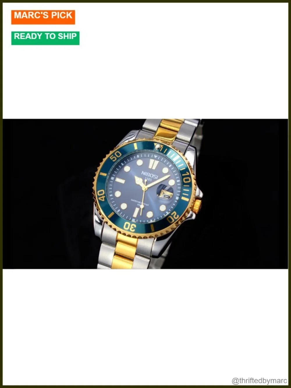 Men's Analog Watch Stainless Steel Strap Date Display Water Resistant Luminous